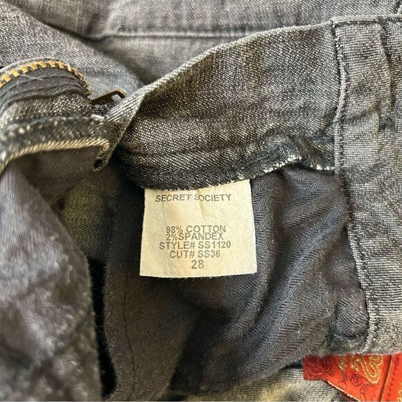 Secret Society Women’s Jeans Bootcut Charcoal Gray Size 28 Center Seams - Picture 6 of 11